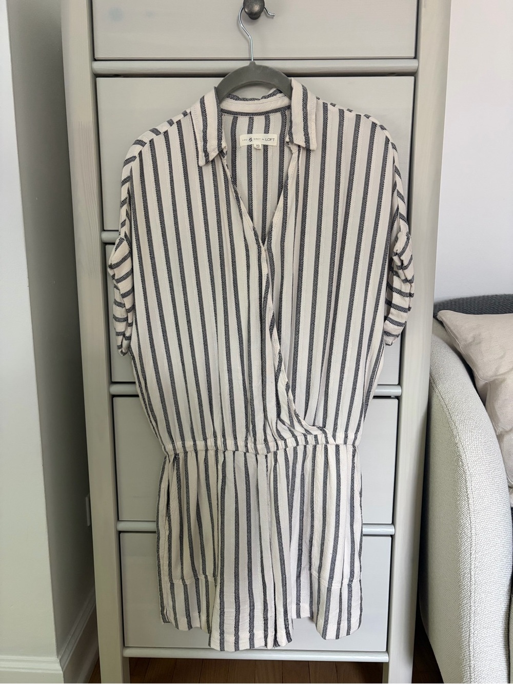 Lou & Grey Cream and Black Striped Romper